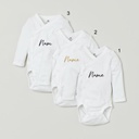 Custom Name on H&amp;M 3-pack long-sleeved bodysuits (0-9mths) - White